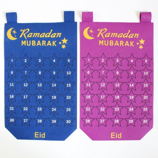EID Mubarak Felt Calendar Ramadan Kareem Countdown For Eid Party Decor