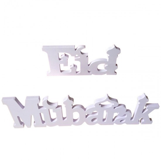 Eid Mubarak Dining Table Ornament Wooden Letters Festival Decorations