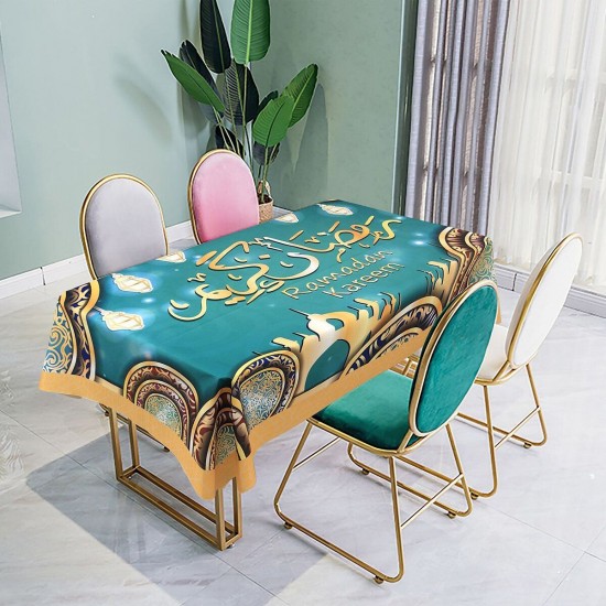 Eid Mubarak Ramadan Dining Table Cloth Waterproof Table Cover Home Decor
