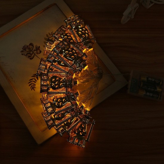Eid Mubarak Ramadan LED Lamp Strings Golden Castle Moon Lights Decor