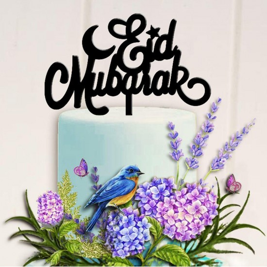 Eid Mubarak Ramadan Wedding Cake Topper Islam Glitter Hajj Decorations