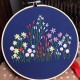 Embroidery Kit for Beginner Flower Pattern Cross Stitch Needlework Without Hoop