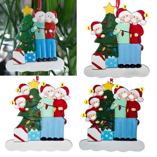 Family Of Christmas Ornaments Blessings Resin Birthday Party Tree Hanging Decor
