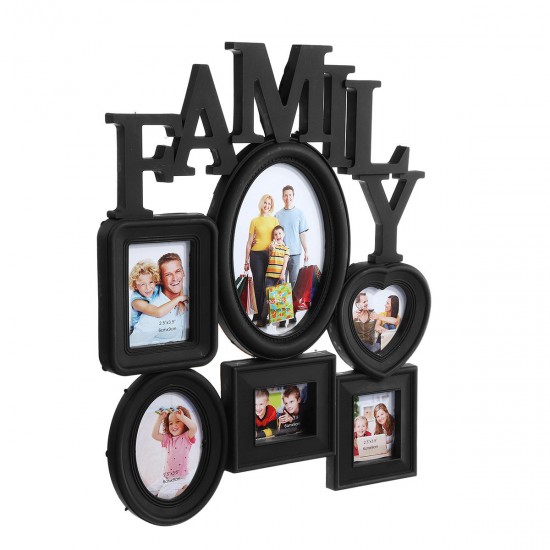 Family Photo Frame Wall Hanging 6 Pictures Memory Holder Display Home Decorations