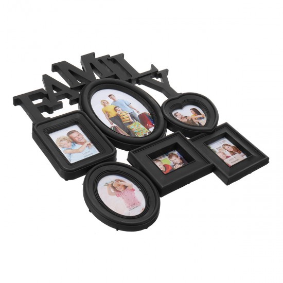 Family Photo Frame Wall Hanging 6 Pictures Memory Holder Display Home Decorations