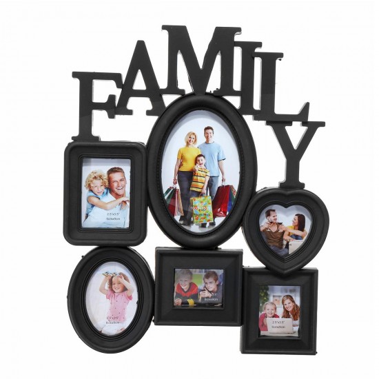 Family Photo Frame Wall Hanging 6 Pictures Memory Holder Display Home Decorations