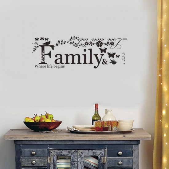 Family Quote Life Love Wall Sticker Removable Art Vinyl Home Decal Decor