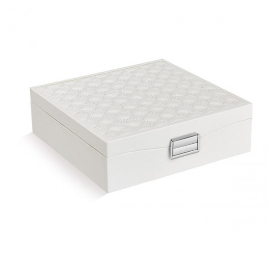 Flannel Square Jewelry Box Simple Layout 2 Layers Makeup Organizer Choker Ring Necklace Storage Box Flannel Square Jewelry Box Simple Layout 2 Layers Makeup Organizer Choker Ring Necklace Storage Box