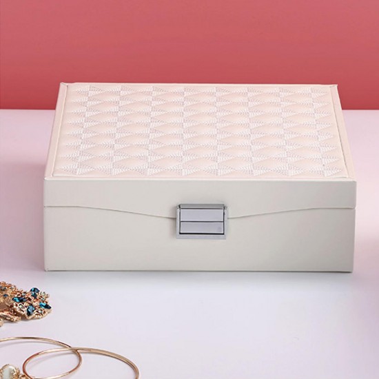 Flannel Square Jewelry Box Simple Layout 2 Layers Makeup Organizer Choker Ring Necklace Storage Box Flannel Square Jewelry Box Simple Layout 2 Layers Makeup Organizer Choker Ring Necklace Storage Box