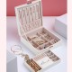 Flannel Square Jewelry Box Simple Layout 2 Layers Makeup Organizer Choker Ring Necklace Storage Box Flannel Square Jewelry Box Simple Layout 2 Layers Makeup Organizer Choker Ring Necklace Storage Box