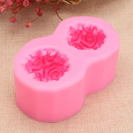 Flexible 3D Rose Flower Ball Mould Soft Silicone Soap Candle Making DIY Mold