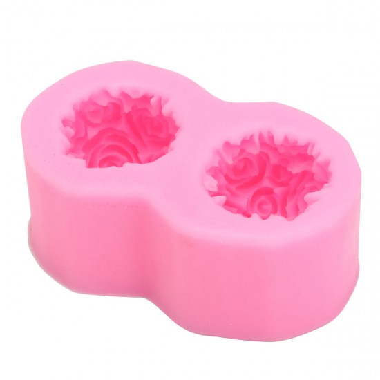 Flexible 3D Rose Flower Ball Mould Soft Silicone Soap Candle Making DIY Mold