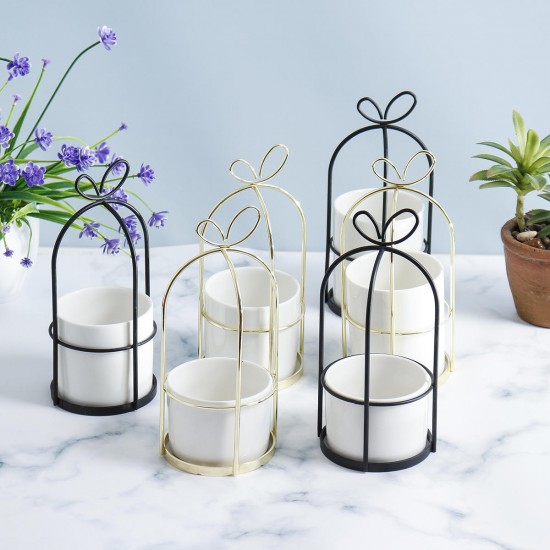 Flower Shelf Rack Versatile Ceramic Vase Stand Metal Planter Iron Shelf for Cactus Flower Shelf Rack Versatile Ceramic Vase Stand Metal Planter Iron Shelf for Cactus