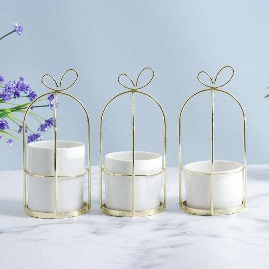 Flower Shelf Rack Versatile Ceramic Vase Stand Metal Planter Iron Shelf for Cactus Flower Shelf Rack Versatile Ceramic Vase Stand Metal Planter Iron Shelf for Cactus