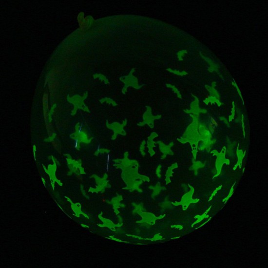 Fluorescent Balloon 12 Inch Luminous Balloon Transparent Luminous Wave Dot Balloon Full Of Flowers Glowing Balloon