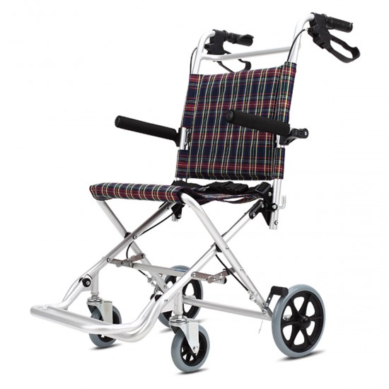 Foldable Lightweight Wheelchair Footrest Backrest Transport Folding Wheels