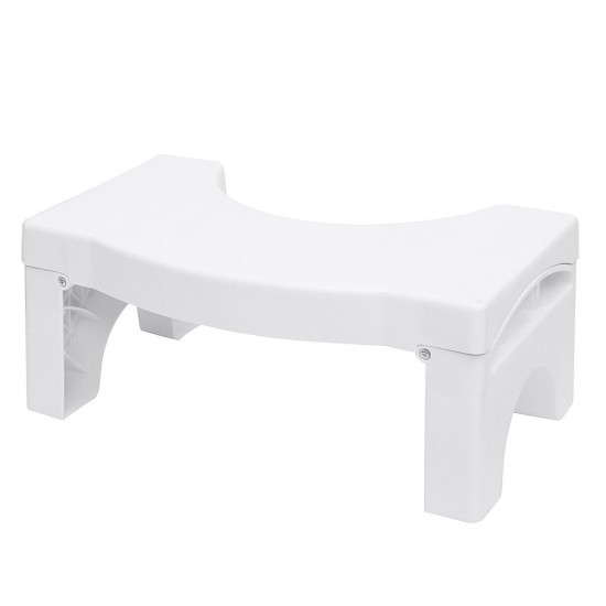 Foldable Toilet Stool Potty Chair Plastic Non-slip Bathroom White Sit Footstool Decorations