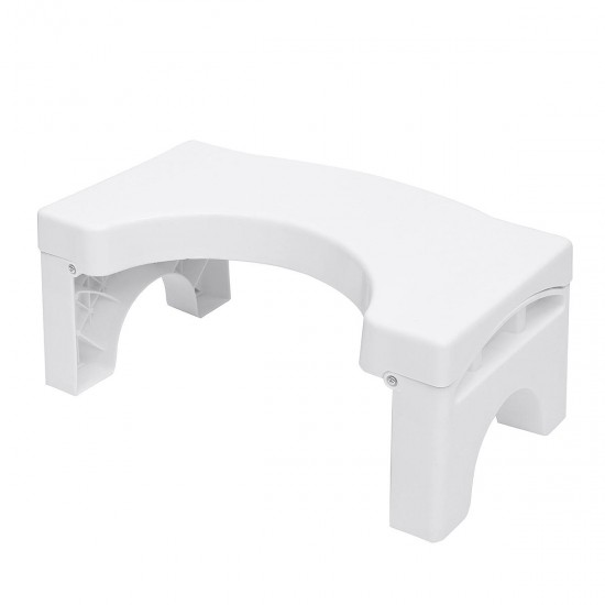 Foldable Toilet Stool Potty Chair Plastic Non-slip Bathroom White Sit Footstool Decorations