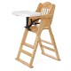 Folding Adjustable Baby Wooden High Chair Table Seat Toddler Feeding Highchair