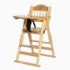 Folding Adjustable Baby Wooden High Chair Table Seat Toddler Feeding Highchair