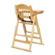 Folding Adjustable Baby Wooden High Chair Table Seat Toddler Feeding Highchair