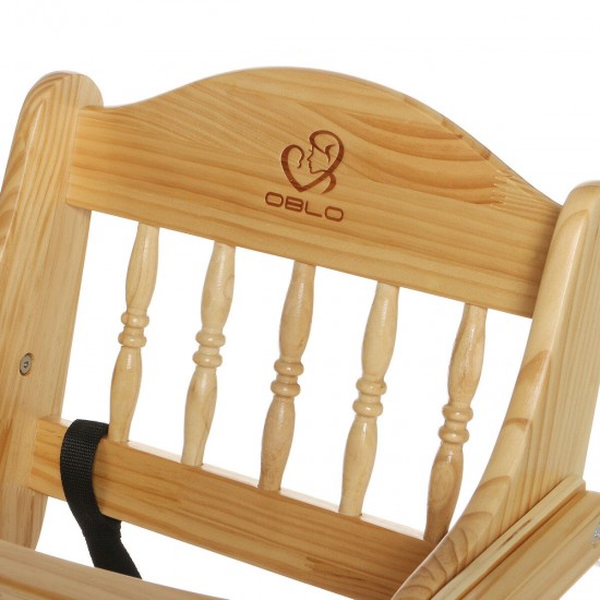 Folding Adjustable Baby Wooden High Chair Table Seat Toddler Feeding Highchair