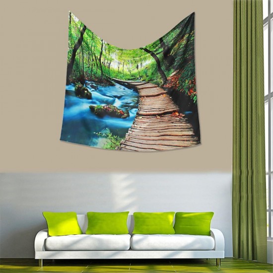 Forest Art Tapestry Wall Hanging Throw Bedspread Beach Towel Cloth Home Decor