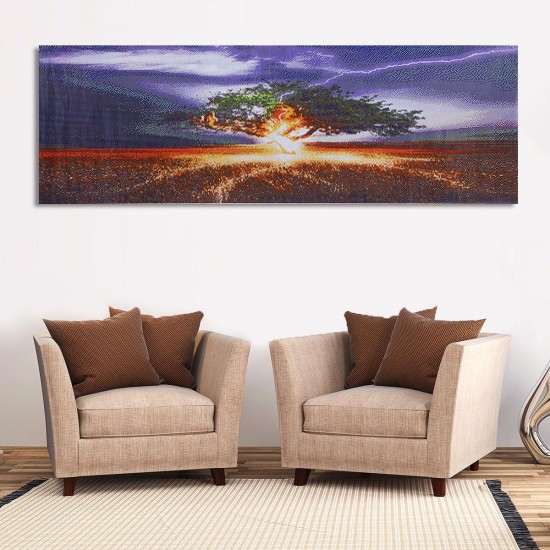 Full 5D Diamond Paintings Tool Sunset Tree Embroidery Canvas Art Crafts DIY Decor