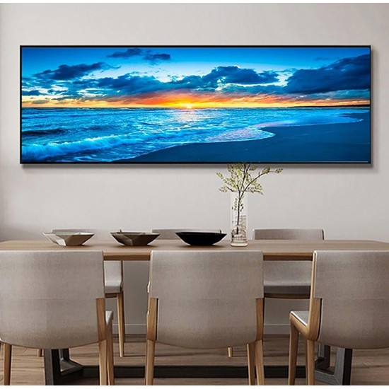 Full Drill 5D Diamond Paintings Tool Sunset Sea Embroidery Canvas Home Art DIY Decorations