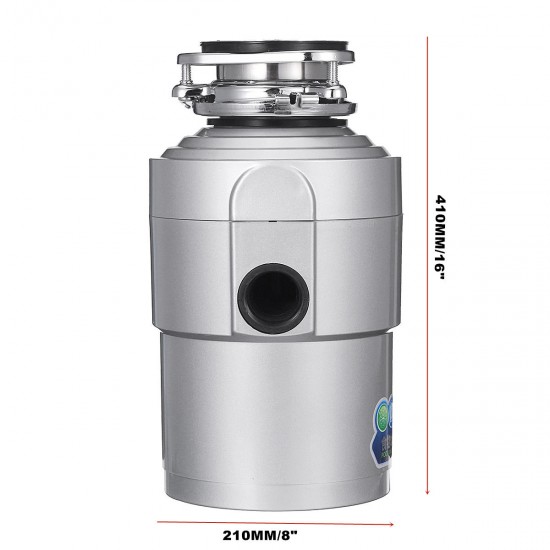 Garbage Disposal 1.0 HP Continuous Feed Home Kitchen Food Waste 2600 RPM