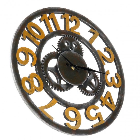 Gear Wall Clock Hollow-out Rome Digital Restaurant Decorative Bell Diameter 40cm