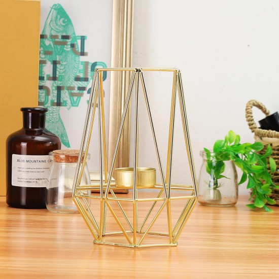 Geometric Candlestick Metal Iron Candle Holder Wedding Home Decorations Nordic Style