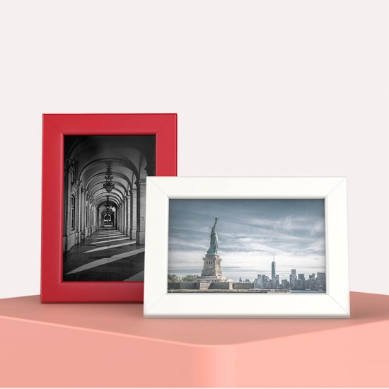 Geometry 6 Inch Picture Frame MDF Natural Photo Display Desktop Photo Frame Holder High Definition