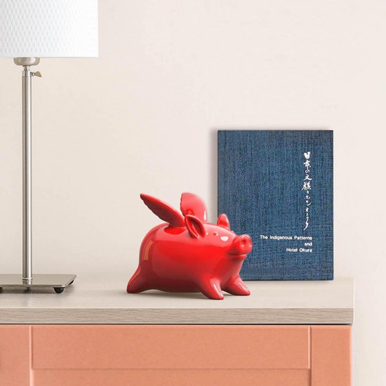 Geometry Flying Pig Decorations Piggy Bank Saving Money Coin Chinese Red Ornament Geometry Flying Pig Decorations Piggy Bank Saving Money Coin Chinese Red Ornament