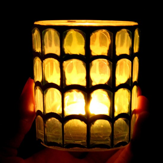 Glass Candle Holder Votive Moroccan Tea Light Table Lamp Candleholder