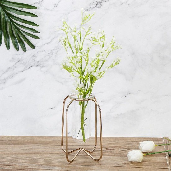Glass Planter Test Tube Vase Pot + Retro Iron Stand Holder Plants Flowers Decoration Glass Planter Test Tube Vase Pot + Retro Iron Stand Holder Plants Flowers Decoration
