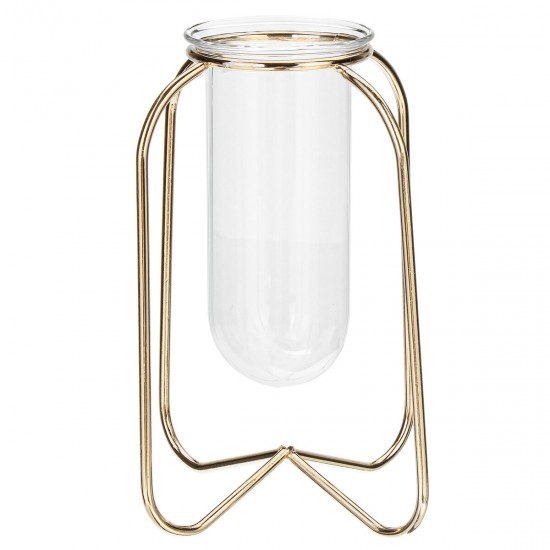 Glass Planter Test Tube Vase Pot + Retro Iron Stand Holder Plants Flowers Decoration Glass Planter Test Tube Vase Pot + Retro Iron Stand Holder Plants Flowers Decoration