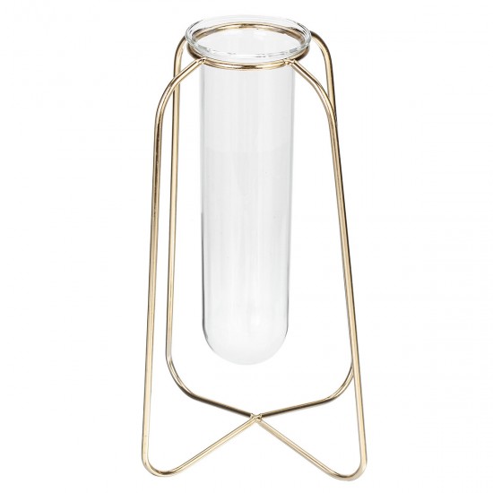 Glass Planter Test Tube Vase Pot + Retro Iron Stand Holder Plants Flowers Decoration Glass Planter Test Tube Vase Pot + Retro Iron Stand Holder Plants Flowers Decoration