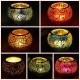 Glass Sparkling Mosaic Crystal Candle Holder Romantic Candle Container Valentine's Day Gift