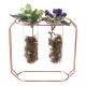 Glass Vase Flower Holder Plant Container Metal Line for Decorations