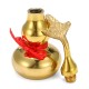 Gold Brass Feng Sui Gourd with Red Ribbon Good Luck Collection Decorations
