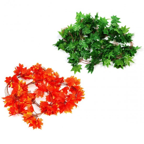 Green/Red Maple Leaf Artificial Vine Garland Foliage Plant Wedding Party Decor Green/Red Maple Leaf Artificial Vine Garland Foliage Plant Wedding Party Decor