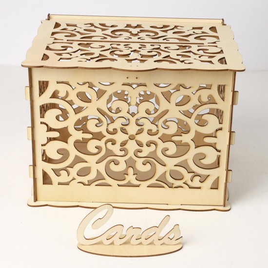 Greeting Card Box Wedding Decor Supplies Decorations Wooden Gift Case