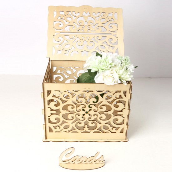 Greeting Card Box Wedding Decor Supplies Decorations Wooden Gift Case