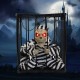 Halloween Hanging Jail Cage Prisoner Ghost Skeleton Glow Eyes Ghost Sounds Decoration
