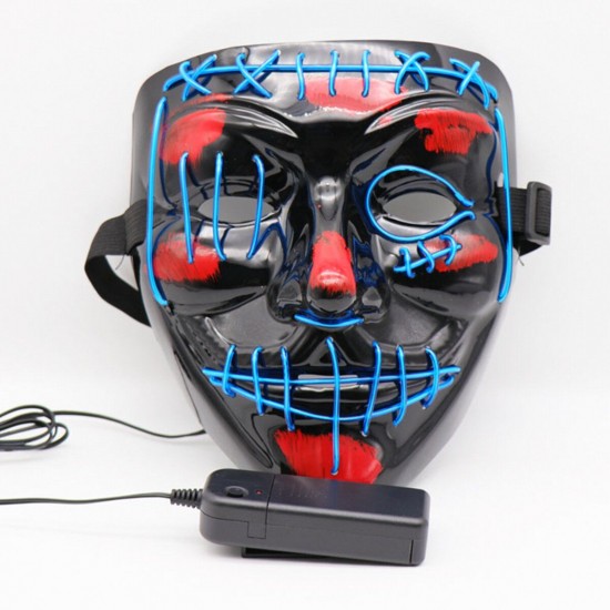 Halloween LED Multicolor Luminous Mask Light Up The Purge Movie Costume Party Mask