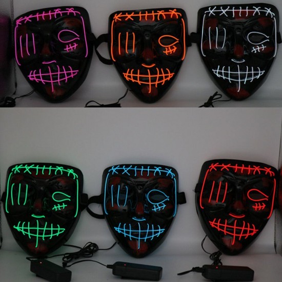 Halloween LED Multicolor Luminous Mask Light Up The Purge Movie Costume Party Mask Halloween LED Multicolor Luminous Mask Light Up The Purge Movie Costume Party Mask