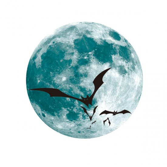 Halloween Moon Bat Glow In Dark Wall Sticker Luminous Removable Party Room Decorations Halloween Moon Bat Glow In Dark Wall Sticker Luminous Removable Party Room Decorations