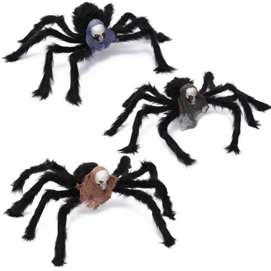 Halloween Party Large Spider Decoration Jumbo Horror Skeleton Spider Prank Prop Indoor Outdoor Yard