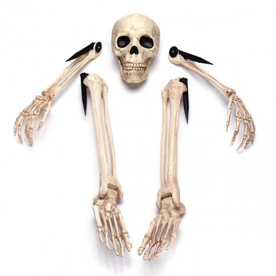 Halloween Scary Horror Skeleton Decorations Head Bones Skull Hand Outdoor Prop Party